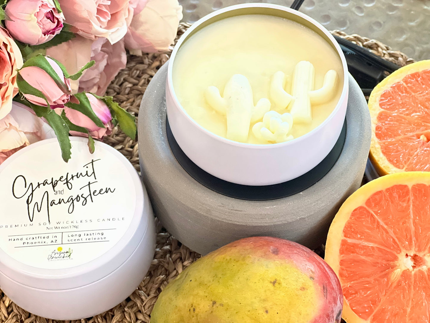 Grapefruit and Mangosteen Wickless Candle