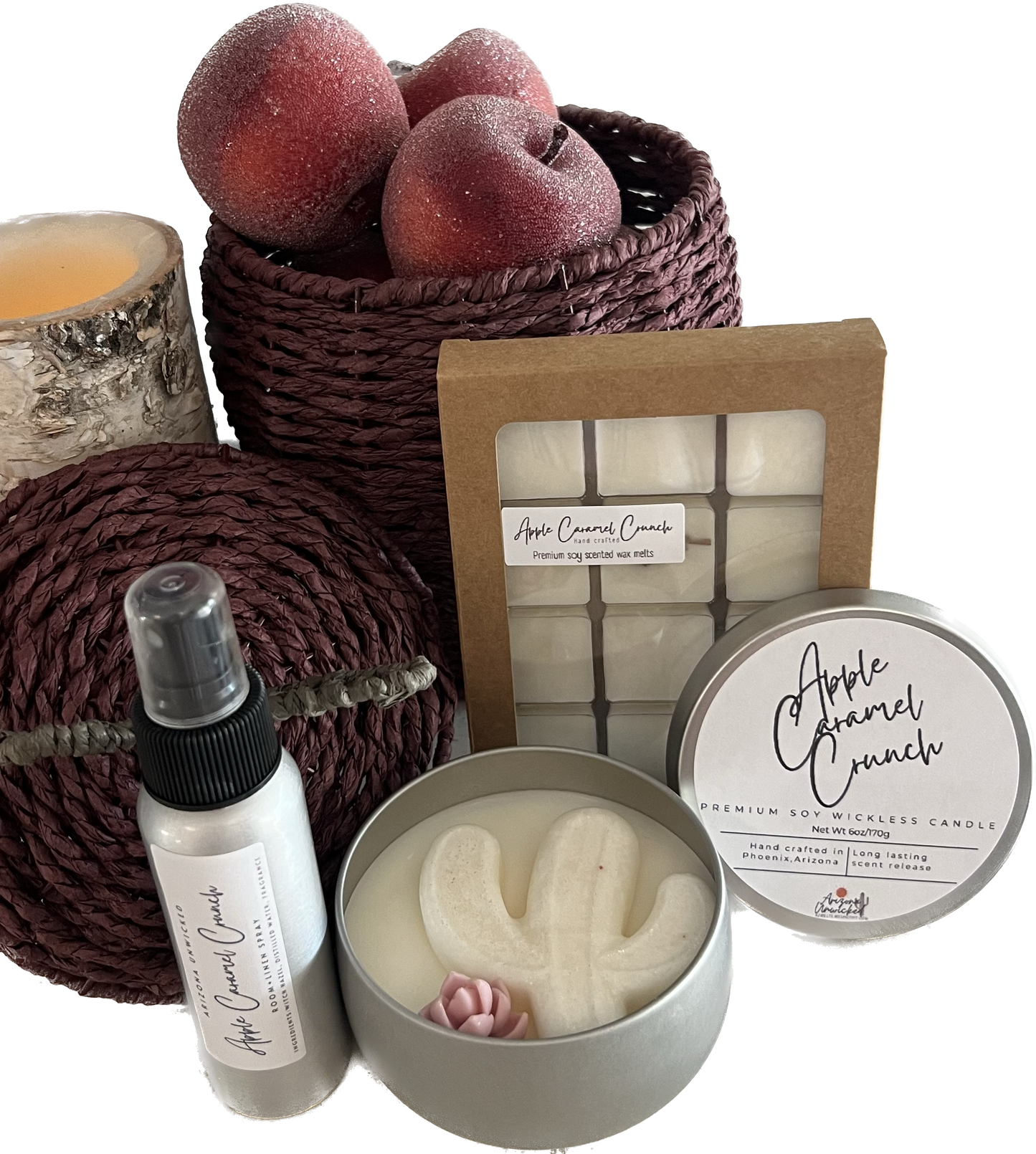Apple Caramel Crunch Wickless Candle