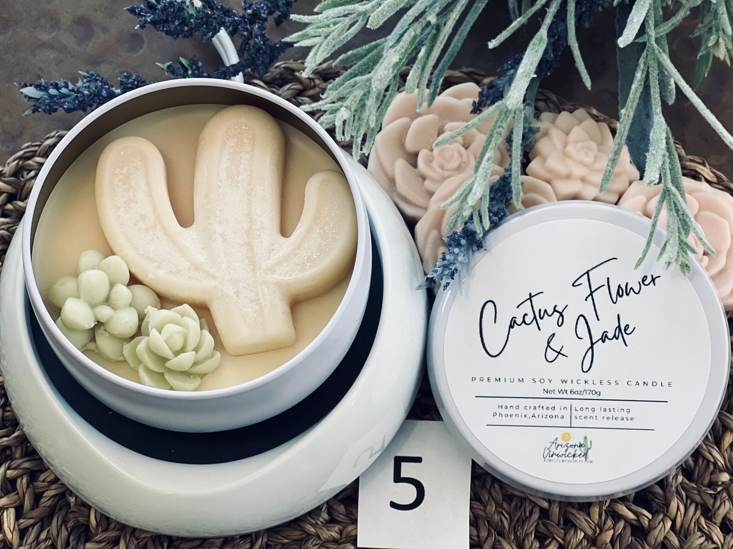 Cactus Flower & Jade Wickless Candle
