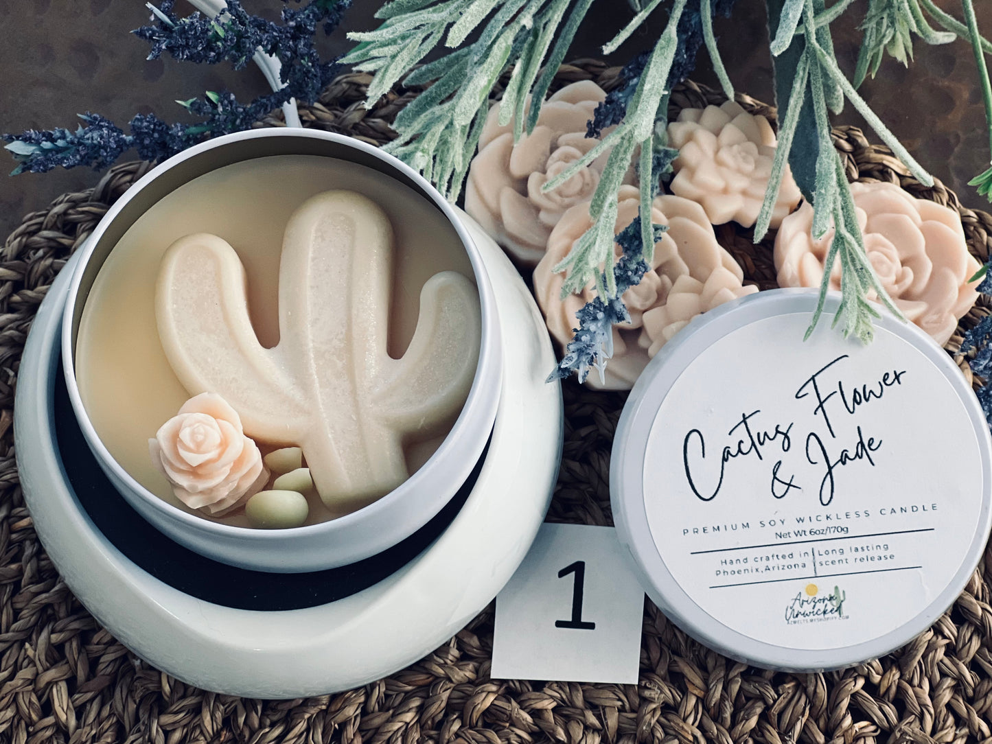 Cactus Flower & Jade Wickless Candle