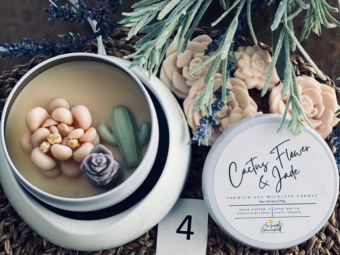 Cactus Flower & Jade Wickless Candle