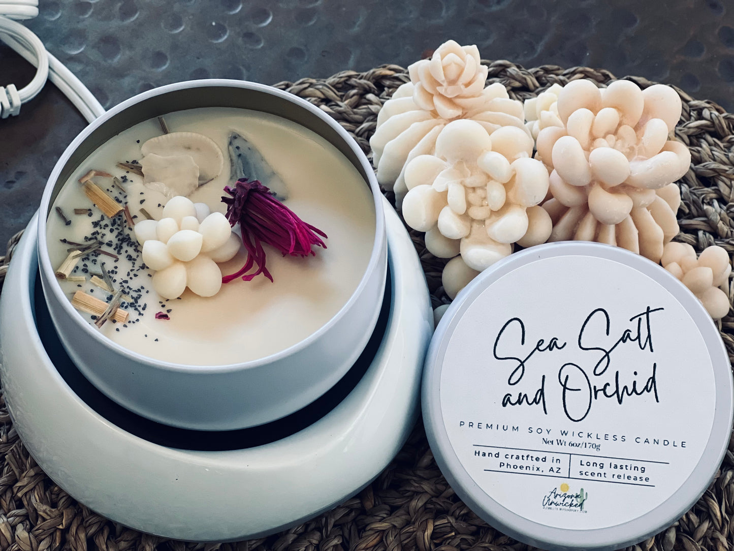 Sea Salt and Orchid Wickless Candle
