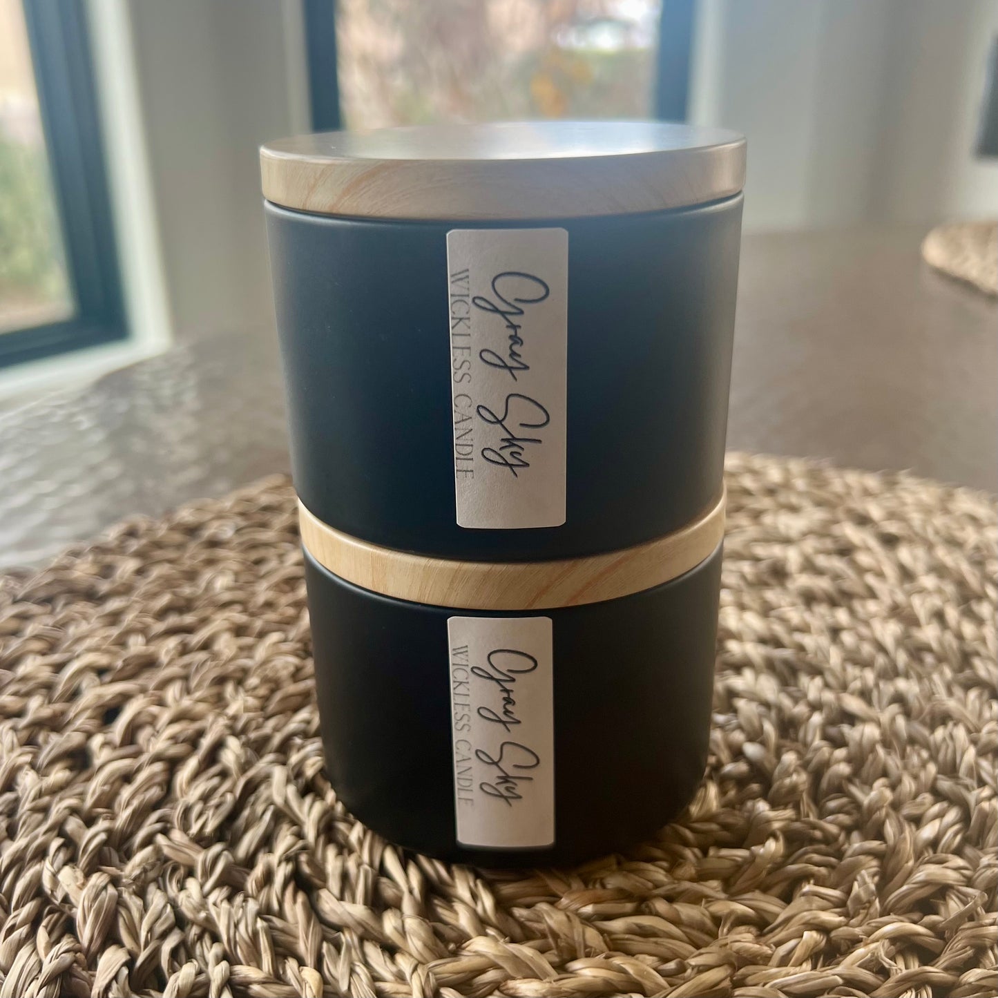 Gray Sky Wickless Candle