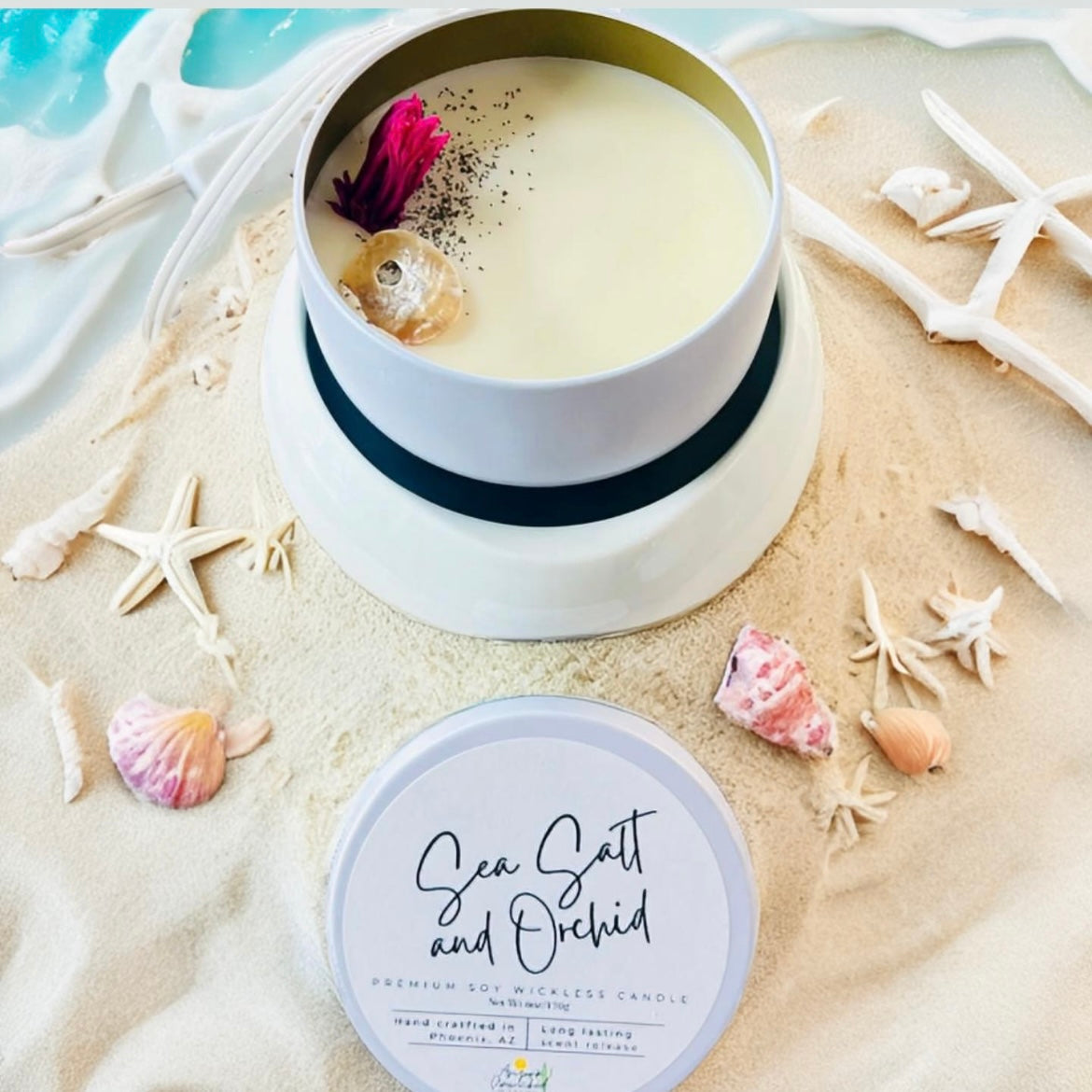 Sea Salt and Orchid Wickless Candle