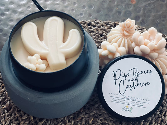 Pipe Tobacco and Cashmere Wickless Candle