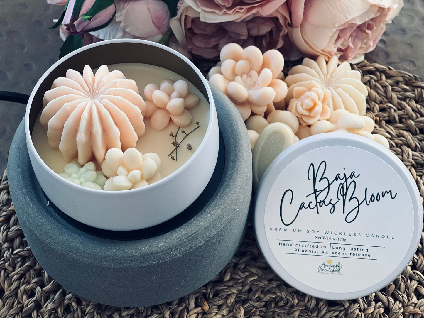Baja Cactus Bloom Wickless Candle