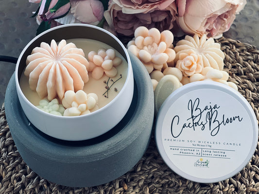 Baja Cactus Bloom Wickless Candle